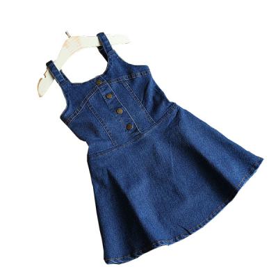 China New Fashion Toddler Kids Baby Washable Denim Skirt Jeans One Piece Overall Princess Children Clothes for sale