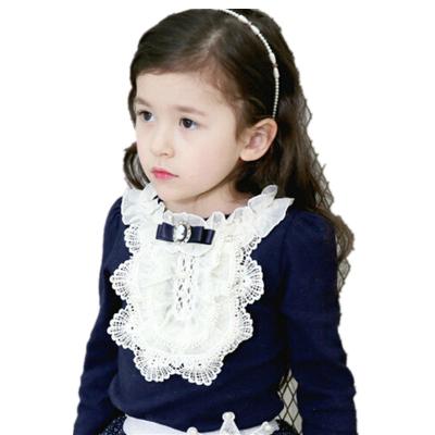 China Soft Anti-shrink Spring Babies Lace Up Flower Blouse Kids Fashion Bow Tops Pique Cotton Shirts Toddler Kids Casual Clothes for sale