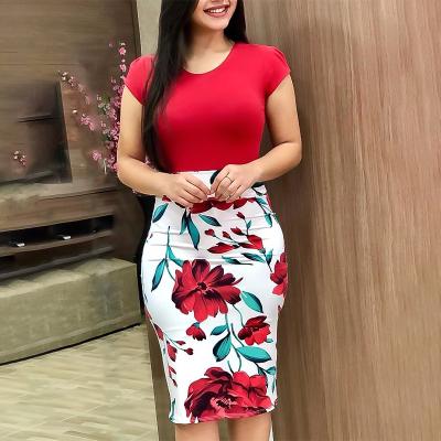 China Lady Elegant Dresses Women Breathable Floral Dress Casual Dress 2021 New Women Clothing for sale