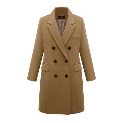 China Same Popular 4 Colors Raincoats England Style Long Cross Wool Ditch Winter Coat Large Size Women for sale