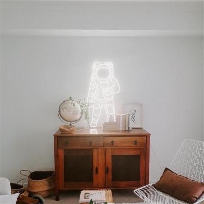 China Indoor Decoration Drop Shipping Astronaut Neon Lights Custom Acrylic Sign Led Strip Lighting Warm White for sale