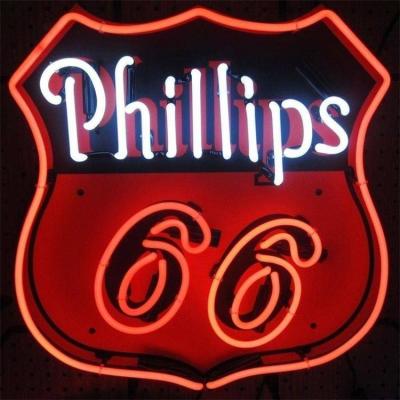 China metal frame and neon tube no moq drop custom shipping china garage sign phillips 66 neon sign light wholesale factory price real glass advertising for sale