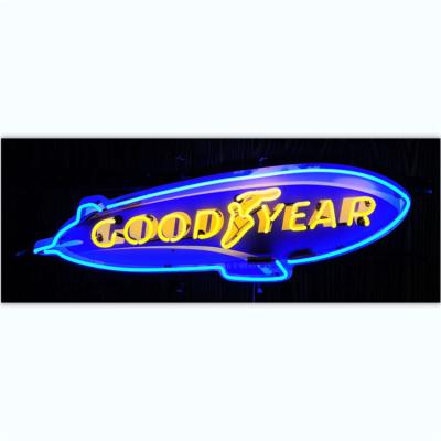 China Metal frame and neon tube no moq drop good year shipping china factory price real advertising garage sign custom glass neon sign for sale