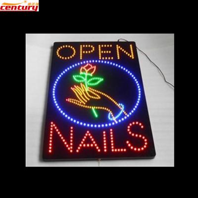 China china factory price wholesale custom animation chase nails open led sign as you requested for sale