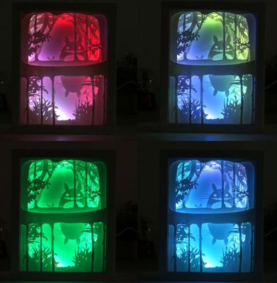 China Night Party Papercut Light Box Shade Lamp Night Paper Cut Light Box for sale