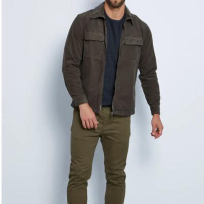 China Manufacturer Breathable Custom Mens Martin Cord Pocket Jacket Dark Khaki Jacket for sale