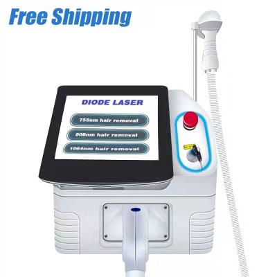 China Whitening 755 808 Free Shipping Professional 1064 Beauty Diode Laser Permanent Hair Removal Machine New Equipment Portable Painless Device for sale