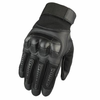 China Amazon Durable Warm Full Leather Military Hard Joint Finger Tactical Gloves for sale