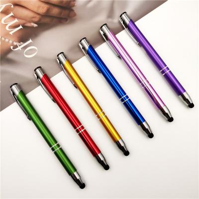 China Promotional Pen Black Metal Touch Stylus Pen With Engraved Print Logo Available for sale