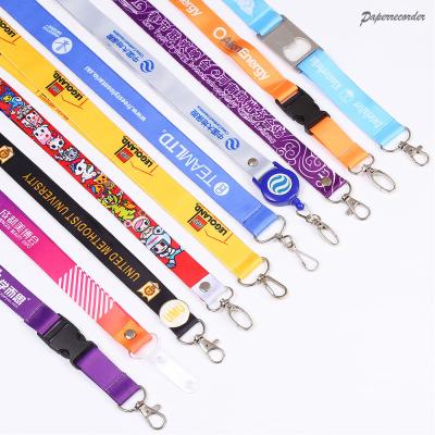 China Advertising Wholesale Custom Printed Polyester Adjustable Neck Rope White Lanyard For Keychains And Mask Holding for sale