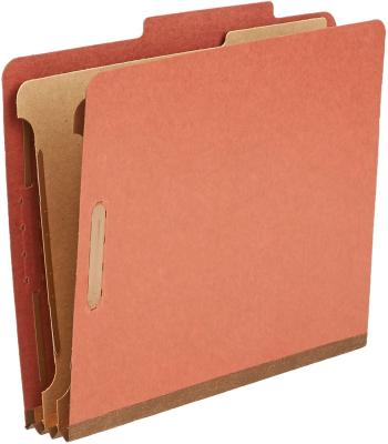 China Single Letter Size Pressboard Filing Folder with Tie Downs, 2 Dividers and 2 inch Expansion for sale