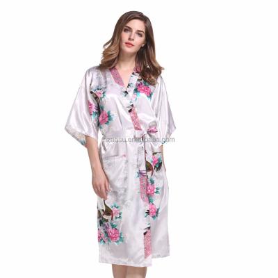 China Breathable Silk Satin Printed Half Sleeve Short Maxi Dress for sale