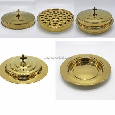 China Durable Solid Brass Communion Bread Tray for sale