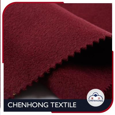 China Woven Shaoxing polyester rayon spandex fabric supplier soft/high weight best/lowest price melton TR brushed fabrics for winter coats for sale