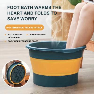 China Viable Folding Home Space Saving Above Calf Bucket High Deep Travel Foot Massager Portable Foot Bath Bucket for sale