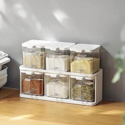 China Seasoning Crystal Jar Version Box Household Stored Plastic Seasoning Storage Box With Lid Salt And Sugar Jar Seasoning Box for sale