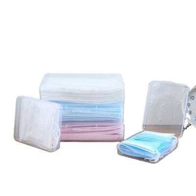 China Viable Portable PP White Fin Disposable Face Mouth Masked Plastic Storage Box Dustproof Case For Save Space for sale