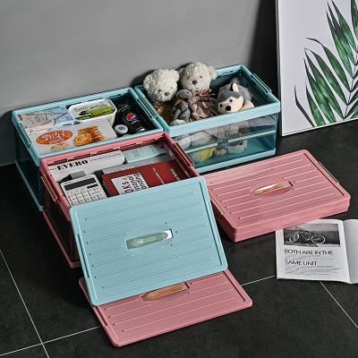 China New Viable Multifunctional Plastic Storage Box Clear Folding Storage Box With Handle for sale