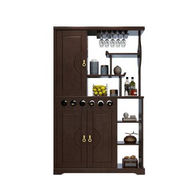 China Red Wine Cabinet Room Divider Double Side Screen Solid Wood Wine Cabinet in Foyer for sale