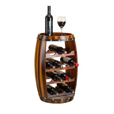 China Red Wine Cabinet Wine Barrel Oak Red Wine Rack Solid Wood Solid Wood Wine Rack for sale