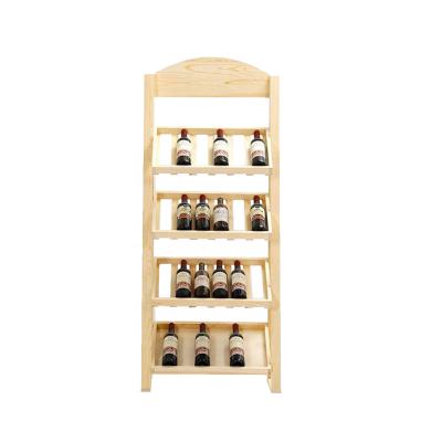 China Red Wine Cabinet Oak Wood Red Wine Rack Wine Bottle Display Rack Solid Wood Rack for sale