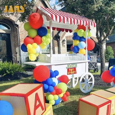 China Modern Antique Custom Wooden Candy Display Carts Sweet Wedding Birthday Party Decoration for sale