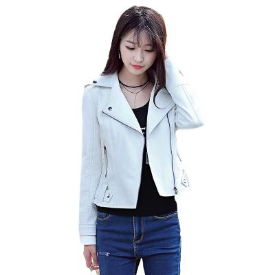 China 2021 Autumn Winter PU Lady's Casual Leather Jacket for sale