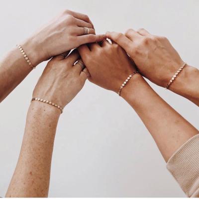 China 2021 Fashion Ladies 316l Stainless Steel Bracelets Jewelry Coin Chain Bracelet Top Environmental Friendly Luxury for sale