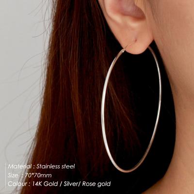 China Latest Eco Friendly Simple Style Exaggerated Large Clip On Earrings Oversized Circle Earrings for sale