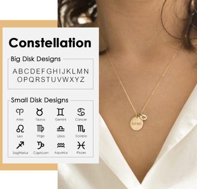 China 316L Stainless Steel Gold Constellation Zodiac Necklace Girl Necklace Environmental Friendly Personalized Tasty Jewelry for sale