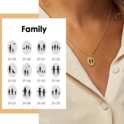 China Stainless Steel Family Member Series Environmental Friendly Single Mother, Daughter Son Father Kids Engraved Mother Gift for sale