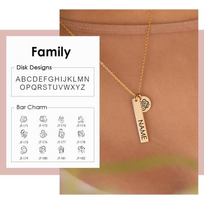 China 2021 Personalized Mother's Day Jewelry Family Gift Jewelry Environmental Friendly Name Necklace Stainless Steel for sale