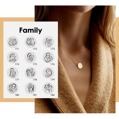 China Gold Environmental Friendly Hypoallergenic Necklace Jewelry Stainless Steel Family Mother Daughter Sweet Necklace For Christmas Day Gifts for sale