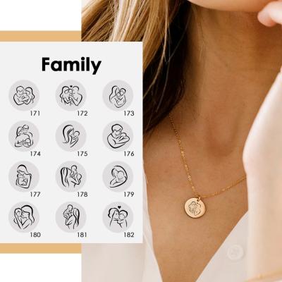 China Sweet Series 316 L Stainless Steel Necklace Woman Necklace Environmental Friendly Individuality Family Simple Pendant Jewelry for sale