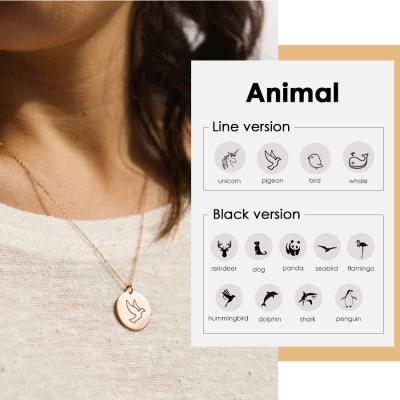 China Environmental Friendly Custom 316LStainless Steel Gold Animal Pendants Fashion Necklace 2020 Fashionable For Women for sale