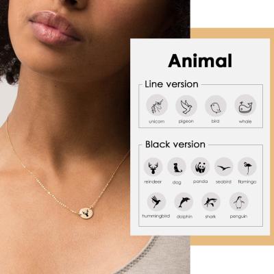 China Environmentally Friendly Cheap Animal Choker Fashion Cute Adjustable Engraved Pendant Ladies Coins Necklace Women Jewelry for sale