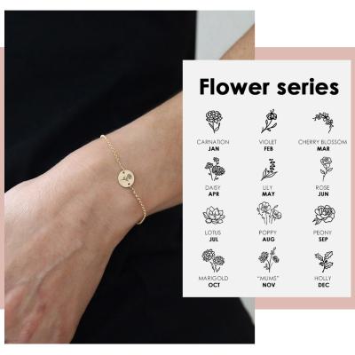 China Fashional Environmental Friendly Pulsera Adjustable Flower Bracelets Women Jewelry Gold Charm Bangle 316L Stainless Steel for sale