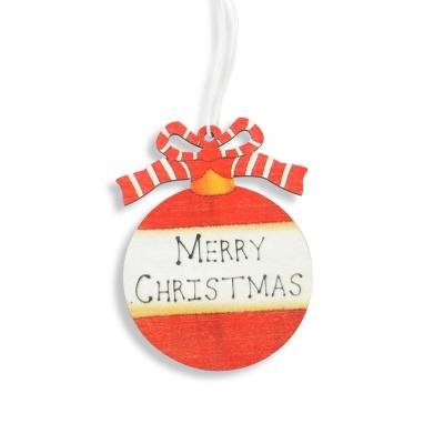 China 2022 Global New Precious Wooden Colorful Christmas Ball Shape Hanging Ornaments for sale