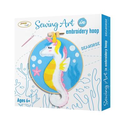 China New Global DIY Embroidery Hoop Plastic Seahorse Sew and Stuff Toy for Kids (Small) for sale