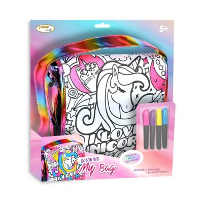 China Satin+Polyester+PU Design Glossy Unicorn Messenger Bag for sale