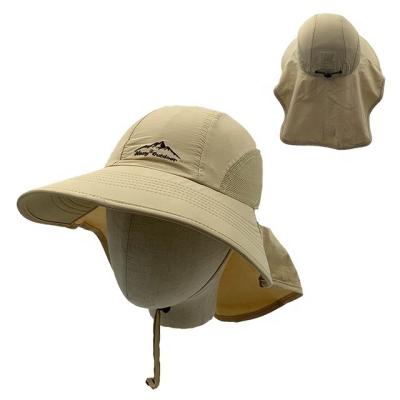 China High Quality Lightweight Quick Dry Picture Polyester Mesh Bucket Hats With Logo Custom Fisherman Hat Wide Brim Sun Hat For Men for sale