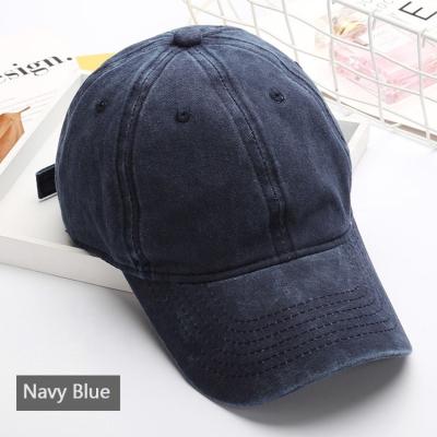 China COMMON High Quality Running Sun Hats Unisex Washed Distressed 100% Cotton White 6 Panel Baseball Cap for sale