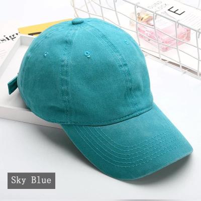 China JOINT Factory Wholesale High Quality Adjustable Distressed Mens Womens Baseball Cap Washed Denim Hat for sale