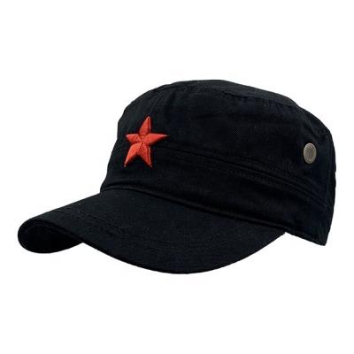 China Factory Wholesale Cotton Flat Surface 3d Five-pointed Star Adjustable Embroidery Waterproof 100% Baseball Dad Hat Baseball Dad Hat for sale