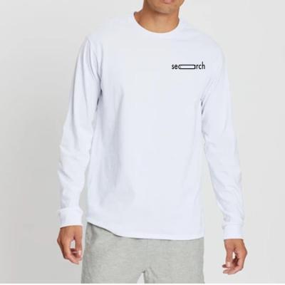 China huili factory promotional mens long sleeve anti-wrinkle custom logo mens white casual tee for sale