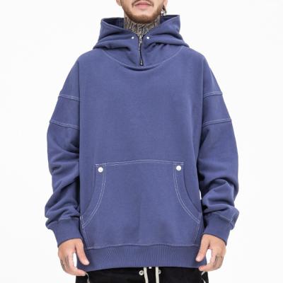 China OEM Manufacturers Anti-Wrinkle Half Zipper Custom Heavy Pullover Men's Simple Oversized Hoodie 100%cotton hoodie for sale