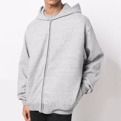 China hot sale custom designer huili factory logo Anti-wrinkle oversized men mask loose fit zipper up vintage gray hoodie for sale