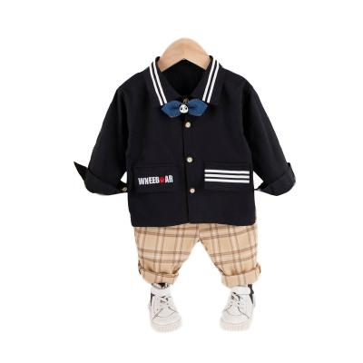 China Autumn Clothing Korean Style Boys Infant Casual Children's Casual Fashion Suit Two-piece Shirt 2021 New for sale