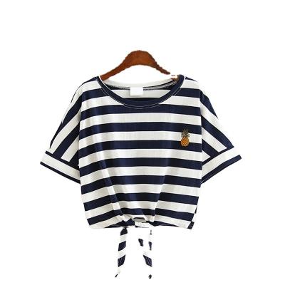 China The short-sleeved T-shirt of the new parent-child summer loose short sleeve girls' clothing short sleeve children's clothing striped top size girls high for sale