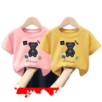 China 100% Breathable Cotton T-shirt Kids Boys Girls Short Sleeve Summer Medium T-Shirt Tops for sale